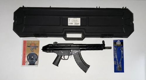 PTR-91 7.62x39 P.D.W. 8.5" Barrel with Picatinny Rail and 5 20rd Magazines and Hard Case (New)