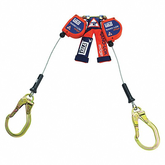 Lifeline Nano-Lok Self Retracting 8' Twin Leg W/ Rebar Hook