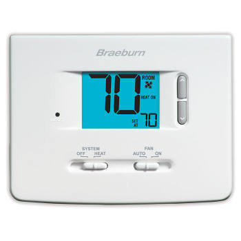 Braeburn 1025NC, Builder Non-Programmable, Single-Stage, Heat Only Thermostat