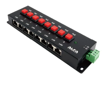 8 Ports 12 - 48V DC Input Passive POE Injector with Switch ON/OFF Capability