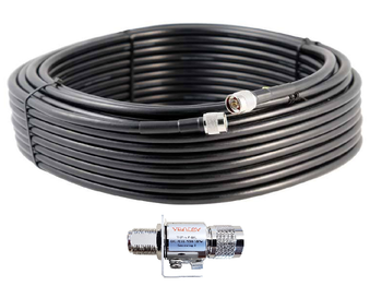 100ft N-M to N-M Connectors 400 Series cable with N-F to N-M Surge Protector