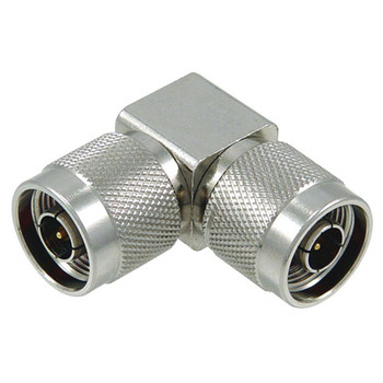 Coaxial 50 Ohm Right Angle Adapter - Type N Male to Male Connector