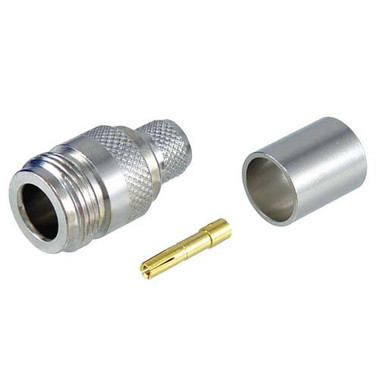 Type N Female Crimp Connector for 400-Series Coaxial Cable