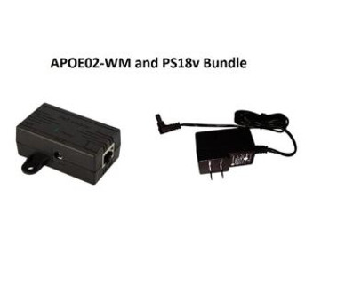 Open Mesh OM2P 18v Power Supply and POE Bundle (2 Items) PS18V APOE02-WM