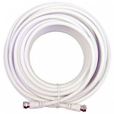 30 ft RG-6 White Cable with F-Male to F-Male Connectors