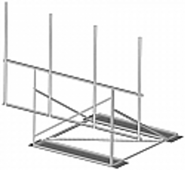 12.5 ft Antenna Roof Mount Non-Penetrating Sector Frame with Mats