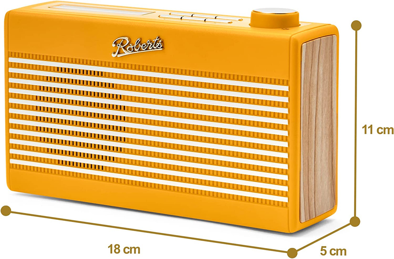 Roberts Rambler Mini Radio Bluetooth, ASK Outlets RDS Yellow Ltd Sunburst with DAB/DAB+/FM 