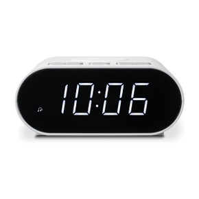 Roberts Ortus Charge FM Alarm Clock Radio with Wireless Phone Charger, White