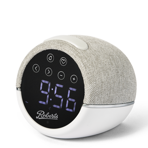 Roberts Zen FM clock radio with device charging, White