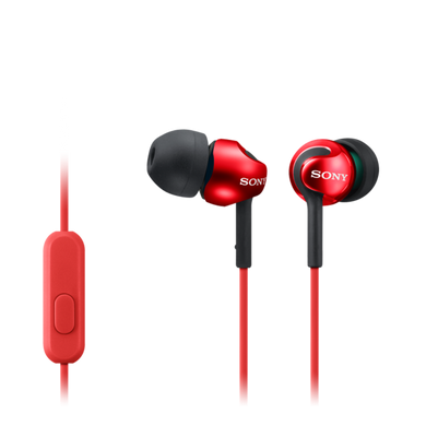 Sony MDR-EX110AP In-ear Headphones with Smartphone Mic & Control, Red