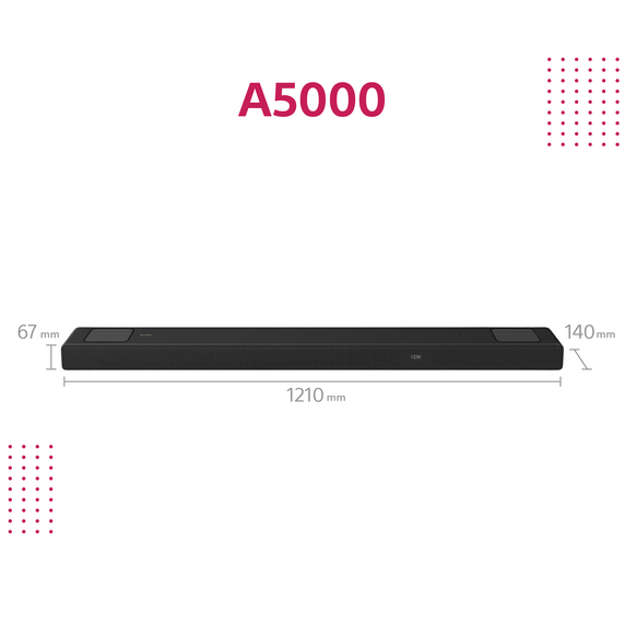 Sony HT-A5000 5.1.2ch Dolby Atmos/ DTS:X Soundbar