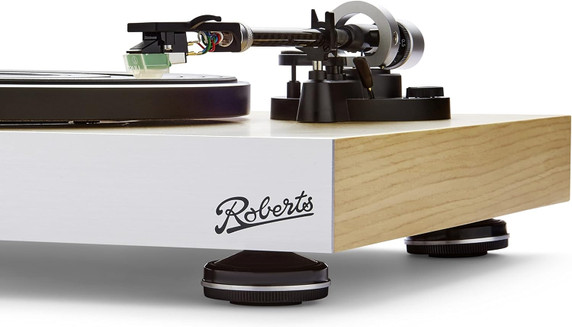 Roberts Stylus Luxe Direct Drive Turntable with Pre-Amp, Light Oak