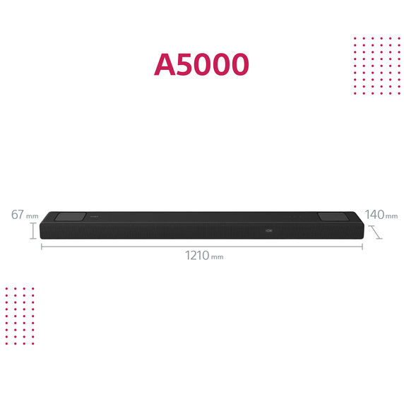 OPEN-BOX RENEWED - Sony HT-A5000 5.1.2ch Dolby Atmos/ DTS:X Soundbar