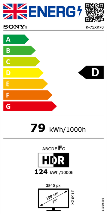 Sony K75XR70PU 75" BRAVIA 7 XR70P QLED (XR l Mini LED) 4K HDR Google TV