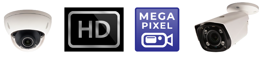 High-definition security cameras, HD and Mega Pixel Logo