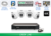 Security Camera System with 4 4K IP Cameras with COLOR Day and Night Performance