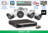 "BACKORDERED UNTIL 10/30" 4-Camera 4K PoE Bullet Security Camera System with 164-ft IR