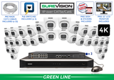 32-Camera 4K PoE Full-Color Turret Security Camera System