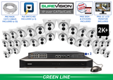 32-Camera 5MP PoE Turret Security Camera System with NVR