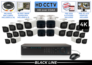 HD Security Camera System with 24 Cameras and 32 Channel DVR
