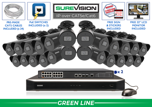 DEAL OF THE DAY - Infrared Bullet 24 Camera 4MP IP Video Recording System / 24IPSB4-B-N