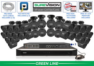 32 Channel IP Security Camera System with Bullet Surveillance Cameras / 32IPSB4-B-N