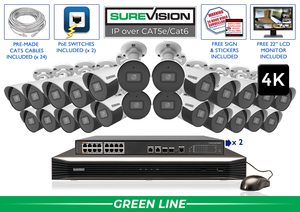 Featured IP Security Camera System - 24 Camera Bullet Cameras - 4K Definition NVR / 24IPBA8-N
