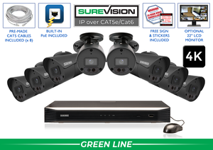 Security Camera System with 4K IP Cameras with 16 Channel NVR  / 8IPBA8-B-N