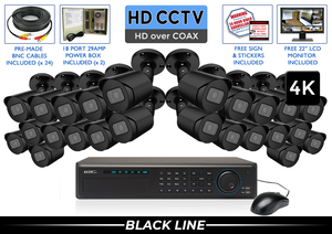 EXTREME Series Complete 24 HD over Coax Camera System with 32 Channel DVR / 24XTRCVIB8-B-S