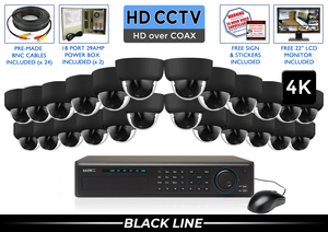 4K CCTV System with 24 CCTV Dome Cameras / 24XTRCVIMD8-B-S