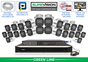 24 Camera 4MP IP Camera System with Motorized Zoom and 32 Channel NVR / 24IPBV4-N