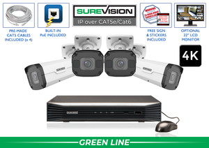 8MP (4K) IP Security System with 4 Cameras and 8 Channel NVR / 4IPBV8-N