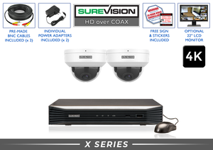 2 Camera 4K Ultra HD CCTV System w/ Audio + DVR (HD Over Coax) / 2HDXVD8-N