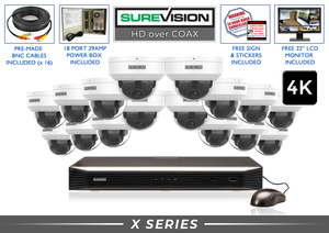 Security Camera System with 16 Vandal Dome Cameras with Audio 100ft Night Vision / 16HDXVD8-N