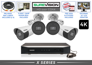 "BACKORDERED UNTIL 3/20" 4 Camera 4K Ultra High Definition Security System (130ft Infrared Night Vision) / 4HDXMB8-N
