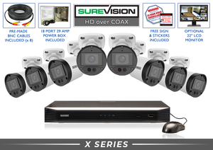 8 Camera 2MP CCTV System w/ Audio + DVR (HD Over Coax) / 8HDXMB2-N
