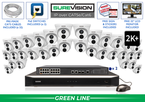 32 Channel 5MP (2K) IP Dome Camera System with Audio / 32IPT5IR-N