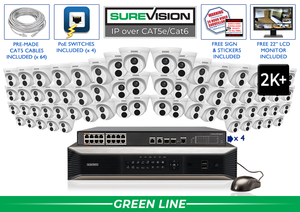 64 Camera 5MP (2K+) Turret Security Camera System