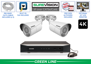 2 Camera 4K 4K Bullet Security Camera System with NVR