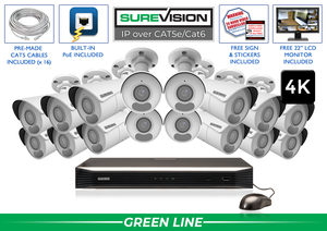 16 Camera 4K Bullet Security Camera System