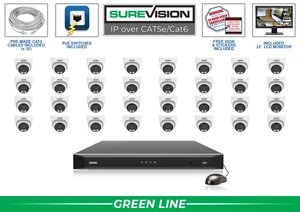 32-camera Crime Stopper 4K system with original SV-WAD8-N cameras and SureVision 32-channel NVR