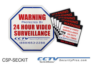 Surveillance Sign and Sticker Kit