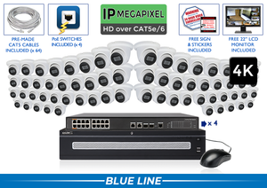 64 Camera 4K (AI) IP Turret Dome with Built-in Mic System / 64NVRMIC8-A