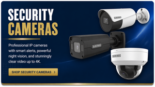 Security Cameras — professional IP cameras with smart alerts, powerful night vision, and stunningly clear video up to 4K