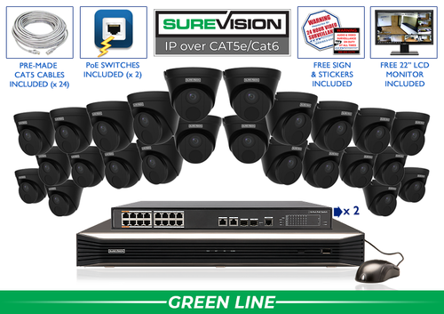 SureVision Complete 24 IP Camera System with 32 Channel NVR / 24IPTD4-B-N