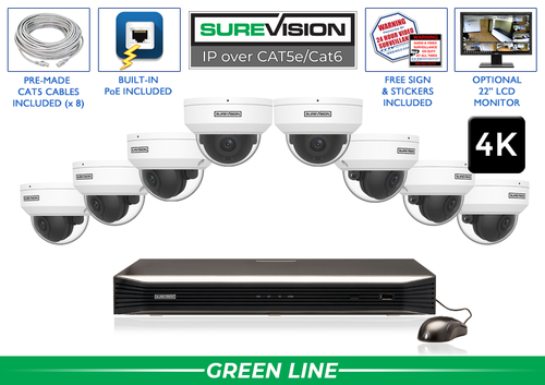 POE Security Camera System with 8 Cameras