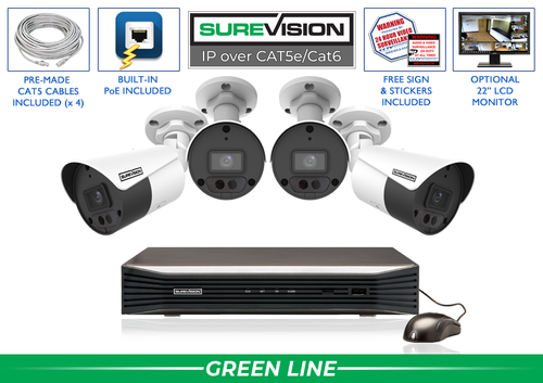 4 Camera 4MP Bullet Security Camera System with NVR