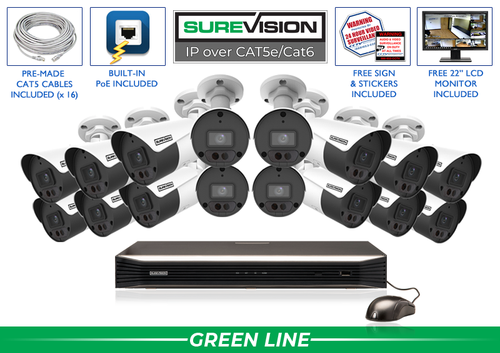 16 Camera 4MP Bullet Security Camera System