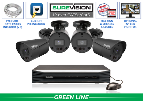 4 Camera 4MP Bullet Security Camera System with NVR
