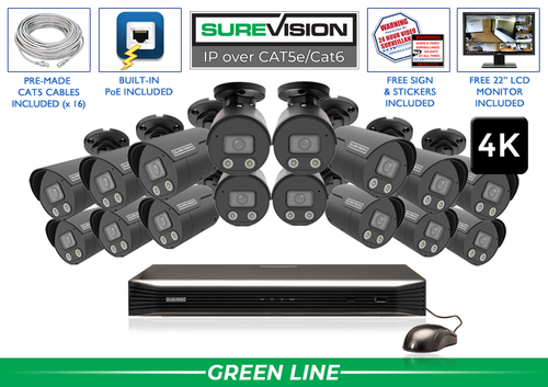 16 Camera 4K Active Deterrent Bullet Camera System